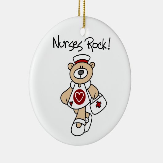 Bear Nurses Rock T - Shirt und Geschenke Keramik Ornament (Rechts)