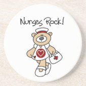 Bear Nurses Rock T - Shirt und Geschenke Sandstein Untersetzer (Vorne)