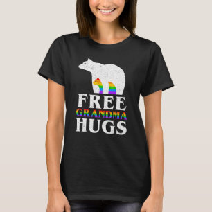 Bear Oma Free Oma Hugs Rainbow Flag Lgbt G T-Shirt