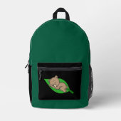 Bear on a Leaf Bedruckter Rucksack (Vorderseite)