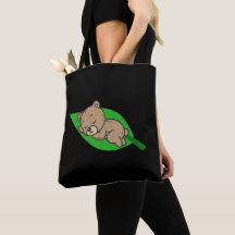 Bear on a Leaf Tote