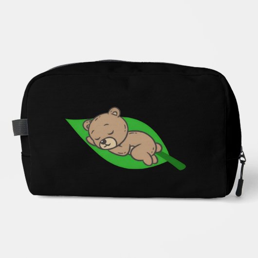 Bear on a Leaf Waschbeutel (Vorderseite)