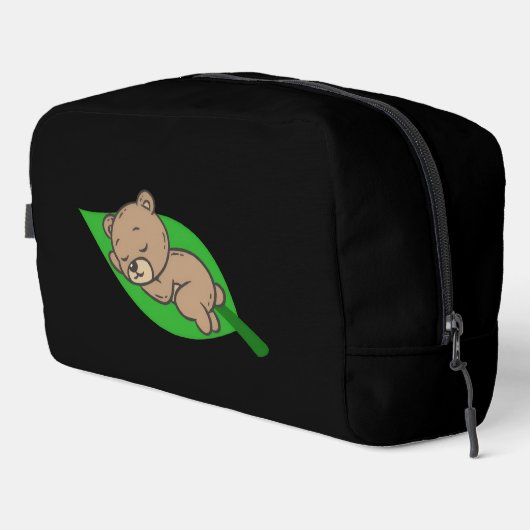 Bear on a Leaf Waschbeutel (Rechte Ecke)