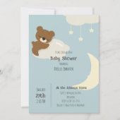 Bear on Cloud Baby Shower Einladung (Vorderseite)