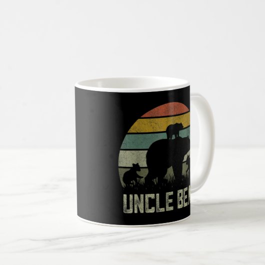 Bear Onkel Three Cub Kinder Vater Day Onkel Kaffeetasse (VorderseiteRechts)