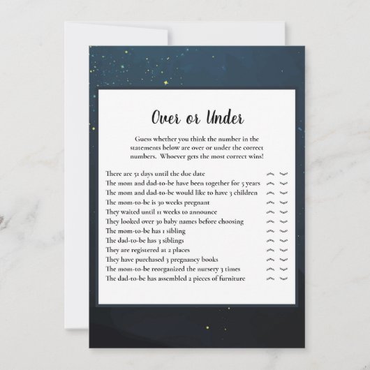 Bear Over oder unter Baby Showspiel Einladung (Vorderseite)