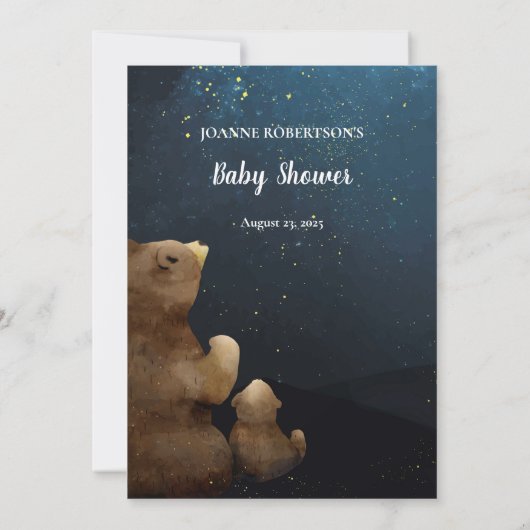 Bear Over oder unter Baby Showspiel Einladung (Rückseite)