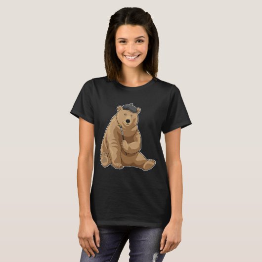 Bear Painter Pinsel T-Shirt (Vorne ganz)