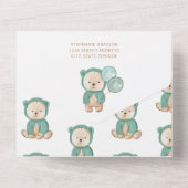 Bear Pampas Gender Neutral Boho Baby Dusche All In One Einladung (Rückseite)