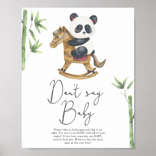 Bear Panda Sag kein Baby Poster (Vorne)