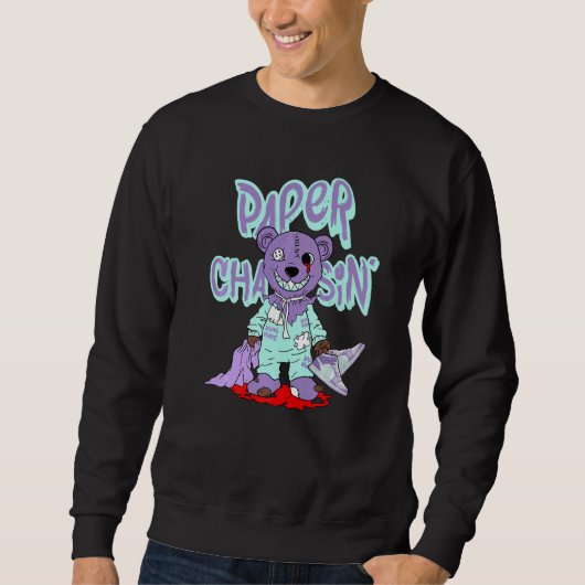 Bear Paper Chasin' Purple Pulse 1s Matching Sweatshirt (Vorderseite)