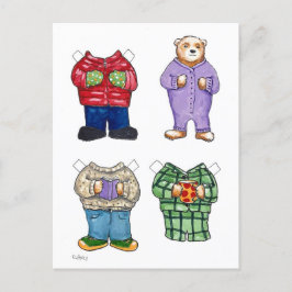 Bear Paper Doll Postkarte
