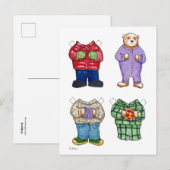 Bear Paper Doll Postkarte (Vorne/Hinten)