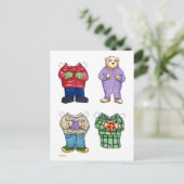 Bear Paper Doll Postkarte (Stehend Vorderseite)