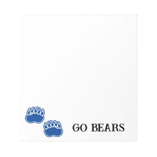 Bear Paw Go Bears 5.5" x 6" Notepad - 40 Seiten Notizblock (Vorderseite)
