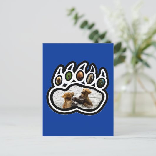 Bear Paw Postkarte (Stehend Vorderseite)