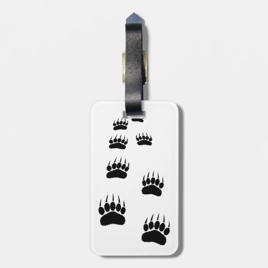 Bear Paw Print Luggage Tag Gepäckanhänger (Rückseite vertikal)