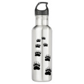 Bear Paw Prints Edelstahlflasche (Vorderseite)