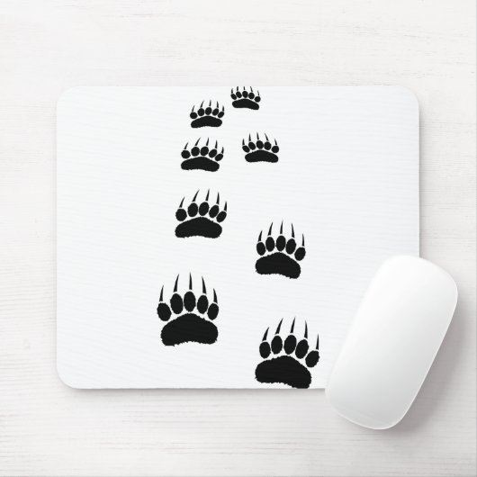 Bear Paw Prints Mousepad (Mit Mouse)