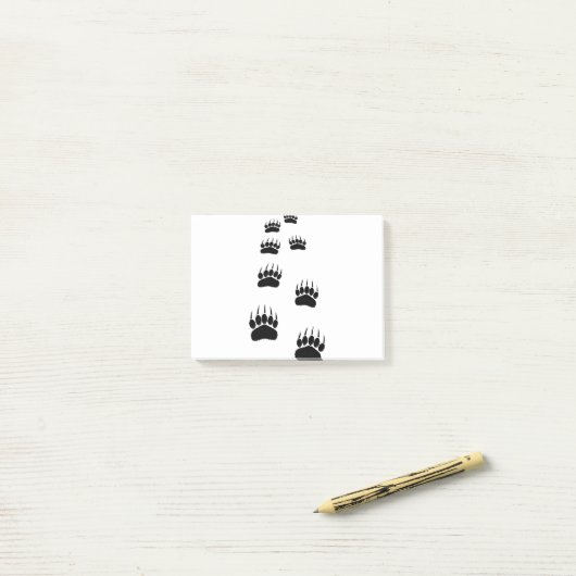 Bear Paw Prints Post-it Klebezettel (Auf Schreibtisch)