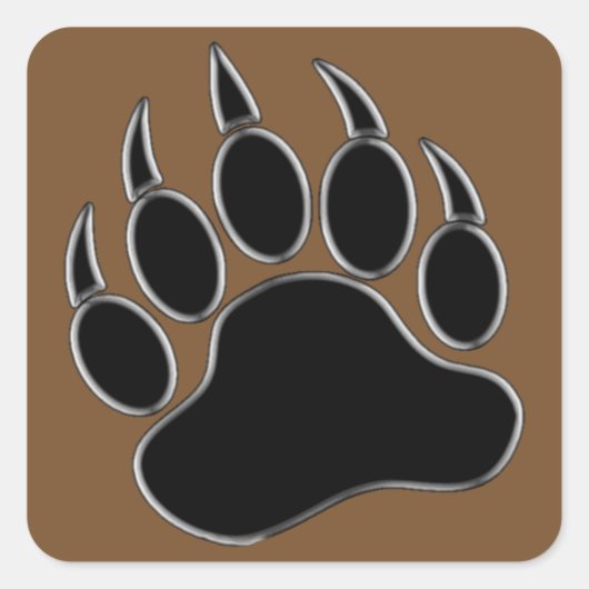 Bear Paw Quadratischer Aufkleber (Vorderseite)