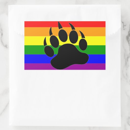 Bear Paw Rainbow Flag - Aufkleber (Tasche)