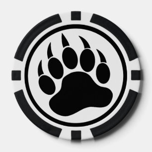 Bear Paw Schwarz-Weiß-Pokerchips Pokerchips