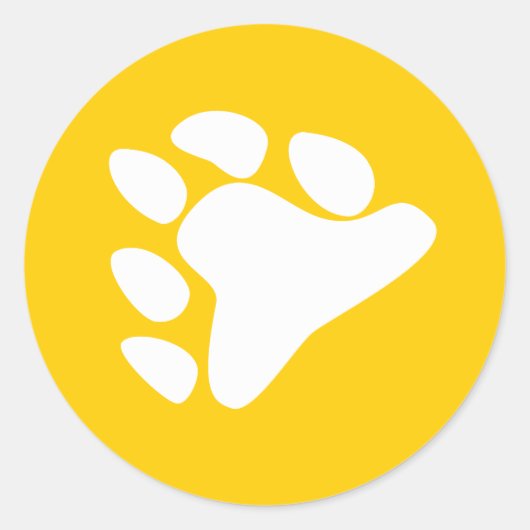 BEAR PAW SYMBOL WHITE RUNDER AUFKLEBER (Vorderseite)