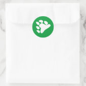 BEAR PAW SYMBOL WHITE RUNDER AUFKLEBER (Tasche)