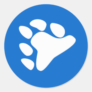BEAR PAW SYMBOL WHITE RUNDER AUFKLEBER