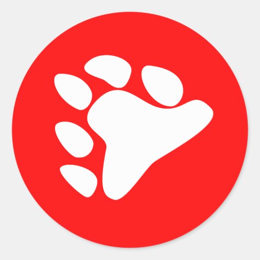 BEAR PAW SYMBOL WHITE RUNDER AUFKLEBER (Vorderseite)