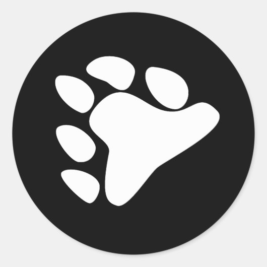 BEAR PAW SYMBOL WHITE RUNDER AUFKLEBER (Vorderseite)