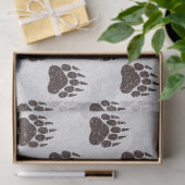 Bear Paw White Brown Glitzer Tissue Paper Seidenpapier (Geschenk)
