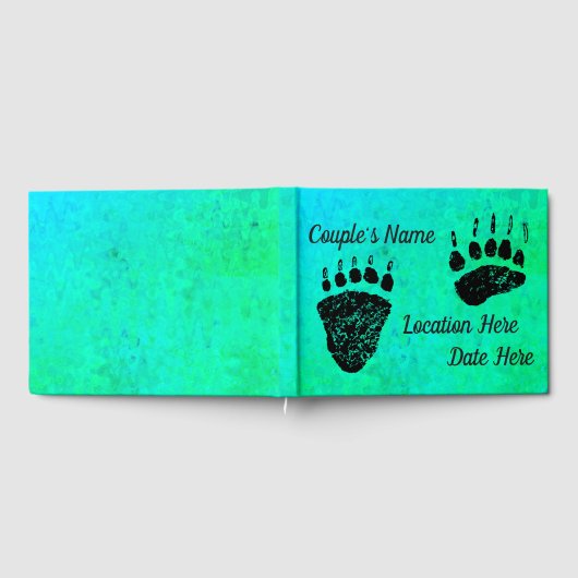 Bear Paws Light Green III - Gästebuch (Voll)