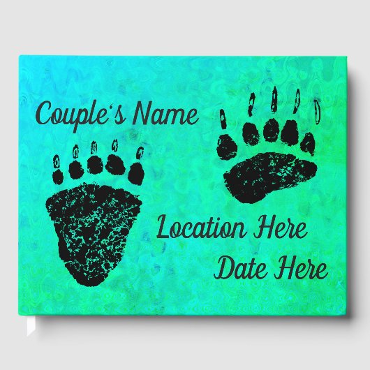 Bear Paws Light Green III - Gästebuch (Vorderseite)