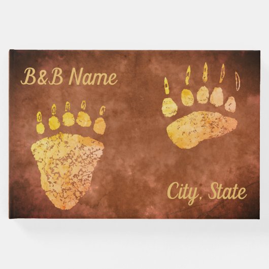 Bear Paws Vintag Brown - Gästebuch (Vorderseite)