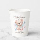 Bear Personalisiert Baby Dusche Pappbecher (Vorderseite)