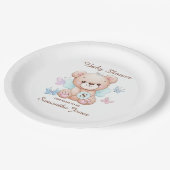 Bear Personalisiert Baby Dusche Pappteller (Schrägansicht)