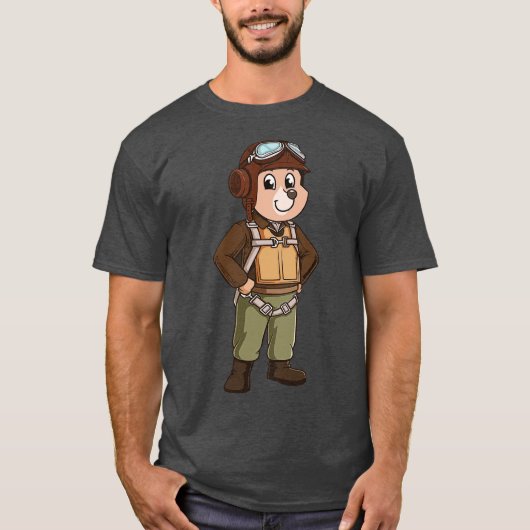 Bear Pilot Aviator 2 T-Shirt (Vorderseite)