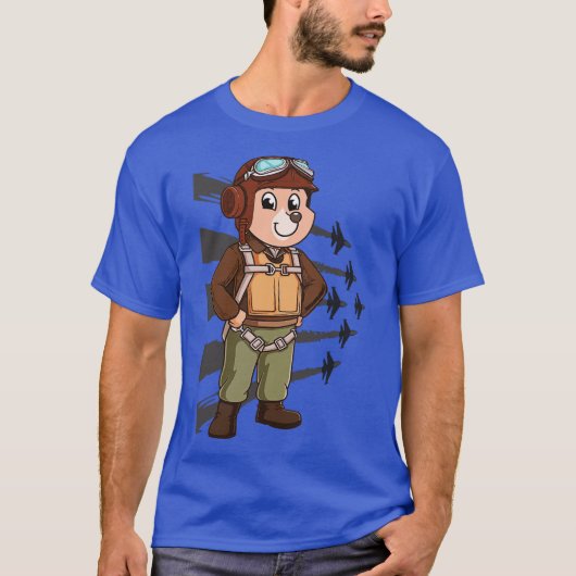 Bear Pilot Aviator T-Shirt (Vorderseite)