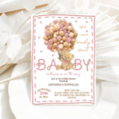 Bear Pink Baby Girl Dusche Einladung