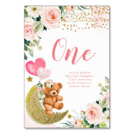 Bear Pink Balloon Tischnummer