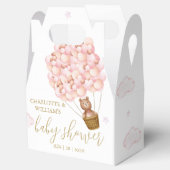 Bear Pink Balloons Baby Showdusche Geschenkschachtel (Geöffnet)