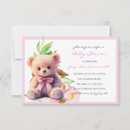 Bear Pink Bow Babydusche Es ist ein Mädchen