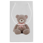 Bear Pink Cartoon Kleine Geschenktüte (Rückseite)