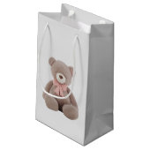 Bear Pink Cartoon Kleine Geschenktüte (Rückseite Schrägansicht)