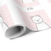 Bear Pink Girl Geschenkpapier (Rolleneckpunkt)