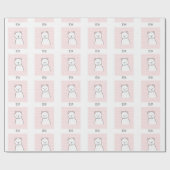 Bear Pink Girl Geschenkpapier (Flach)