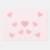 Bear Pink Hearts Baby Dusche Geschenkpapier Set (Vorderseite 2)