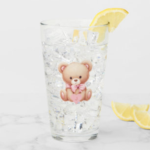 Bear Pink Monogram Glas